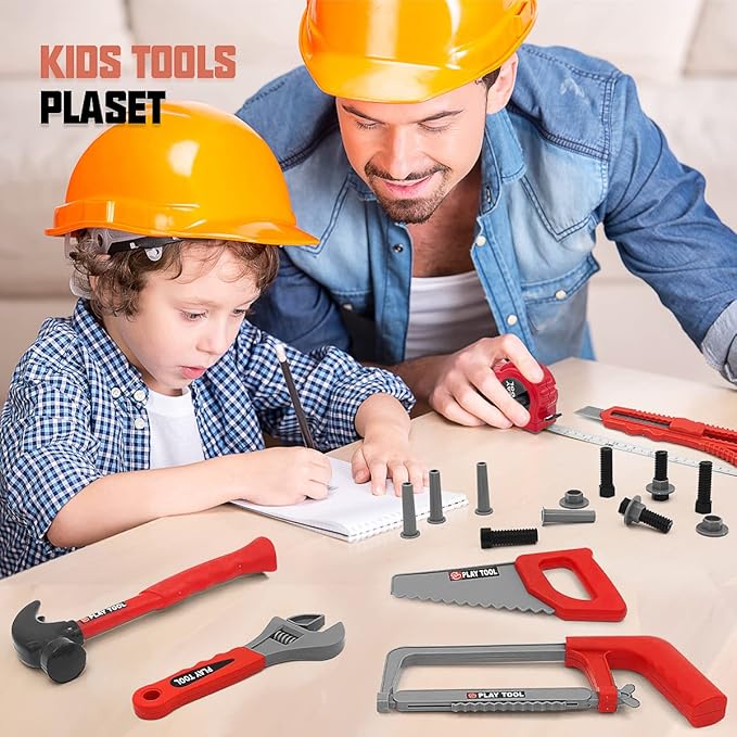 Kids Tool Set โ 48 Piece Toddler Tool Set with Electronic Toy Drill& Tool Box,Pretend Play Toys for Kids,Construction Kits Toys for Kids Ages 3 4 5 Years Old, Toddler Boy