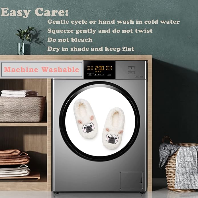 Cute Animal House Slippers, Warm Fuzzy Slipper Socks with Grippers Non Slip, Cozy Funny Gifts