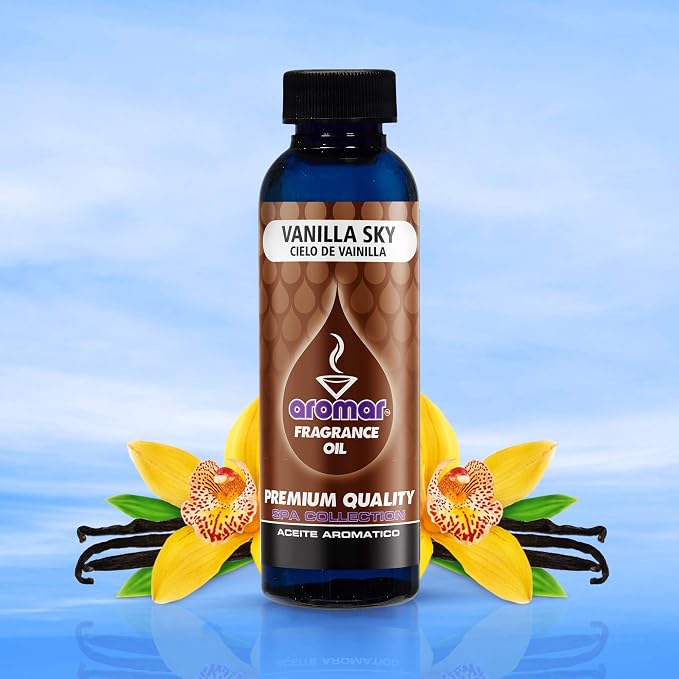 AROMAR Premium Fragrance Oil, 4oz Bottle 3 Pack Long Lasting Aromatic Scent, Fresh and Revitalizing Aromatherapy for Living Room, Bedroom, and Kitchen 12oz Vanilla Sky