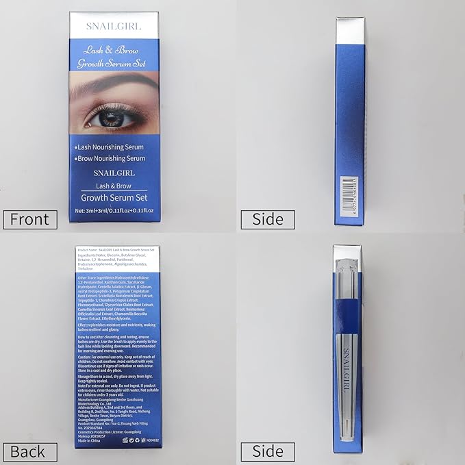 Lash and Brow Serum With 15 Plant Extracts for Longer Lashes,Eyelash and Eyebrow Growth Serum For Thicker and Fuller Lashes