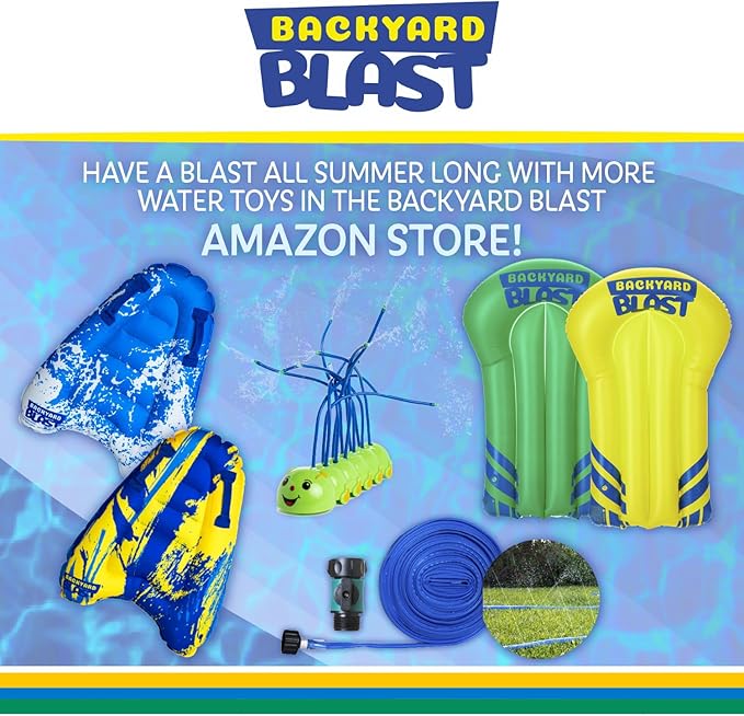 BACKYARD BLAST Giant Slip and Slide for Adults and Kids - Heavy Duty Large Slip n Slide Water Slide for Kids Backyard Outdoor Water Play Includes Inflatable Riders