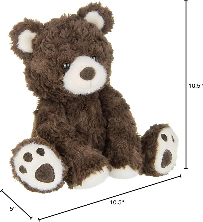 Bearington Collection Bear Stuffed Animal Plush - 10.5 in - Ultra-Soft & Weighted Teddy Bear with Bean Bag Bottom - Stuffed Animals for Adults & Kids