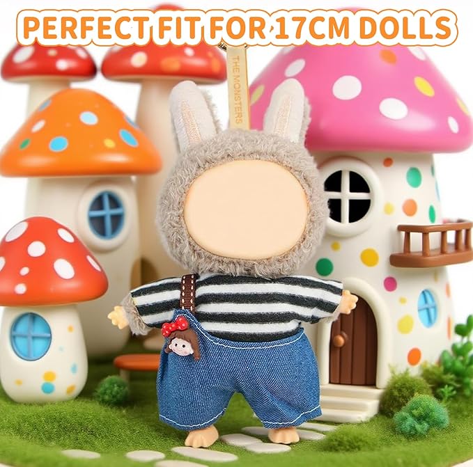 Coolcandy 17cm Doll Clothes for Doll, Fashionable Dolls Outfit with Accessories Suit, Stylish Adorable Dolls Clothes Set, Soft Fabric, Detailed Stitching(Doll Not Included)
