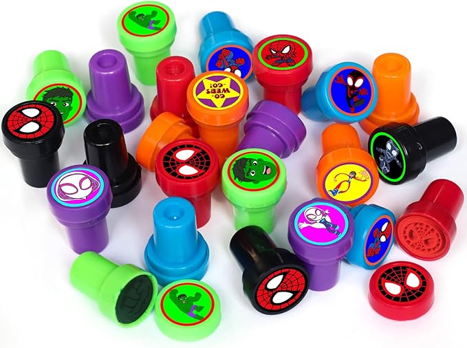 24 Pcs Spidey Stampers, Spidey Birthday Party Supplies, Goody Bag Treat Bag Stuff for Spidey Birthday Party Gifts