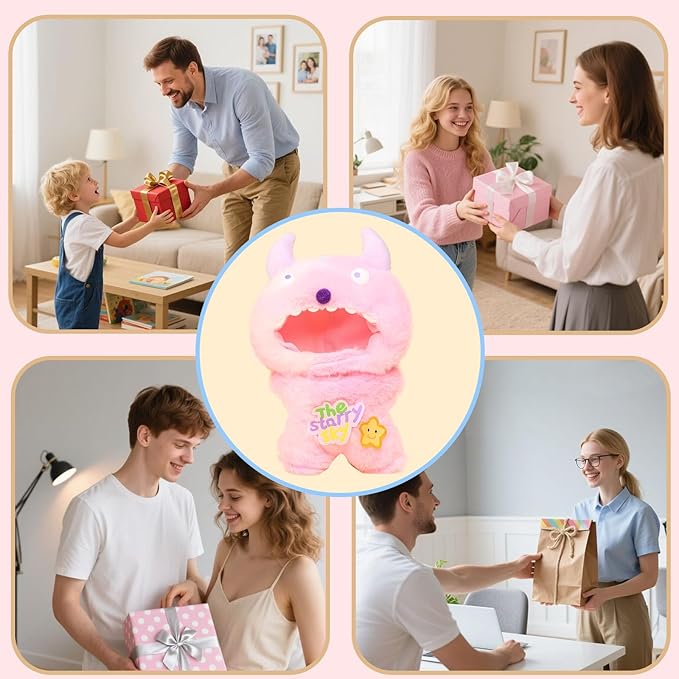 Clothes for labubu Doll 17cm Accessories Suit Cute Clothes for Doll Dress up Monster Style Outfits(Pink)