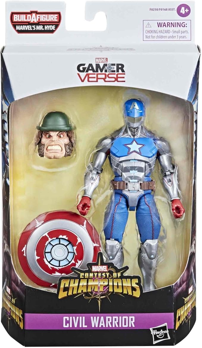 Marvel Hasbro Legends Series 6-inch Collectible Civil Warrior Action Figure Toy for Age 4 and Up with Shield Accessory , White