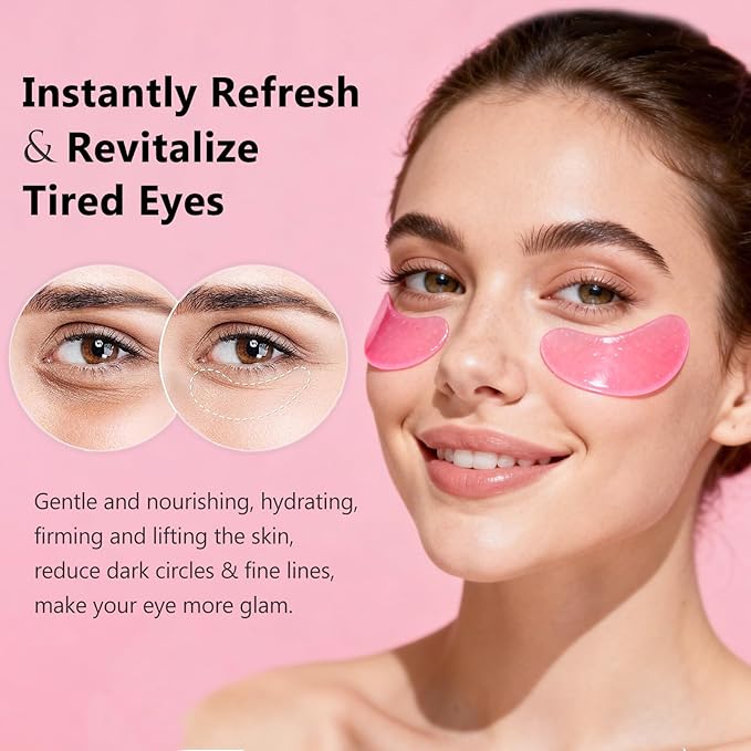 30 Pairs Pink Eye Masks, Under Eye Patches for Puffy Eyes, Reducing Fine Lines, Small Gifts for Women, Mothers Day Gifts, Teacher Gifts, Bulk Gifts, Bachelorette Party Favors,Skincare