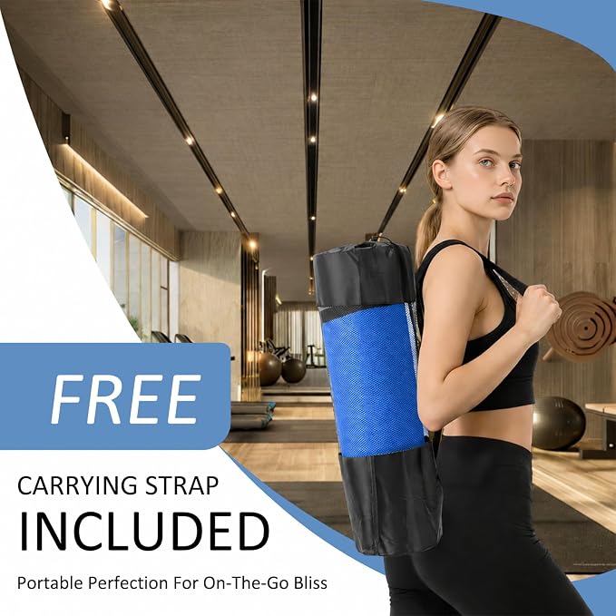 Thick and Wide Yoga Mat 72''x24''/35''(8mm/10mm) for Women and Men, Durable & Cushioned Yoga Mat with Carrying Strap for Pilates, Stretching and Home Workout