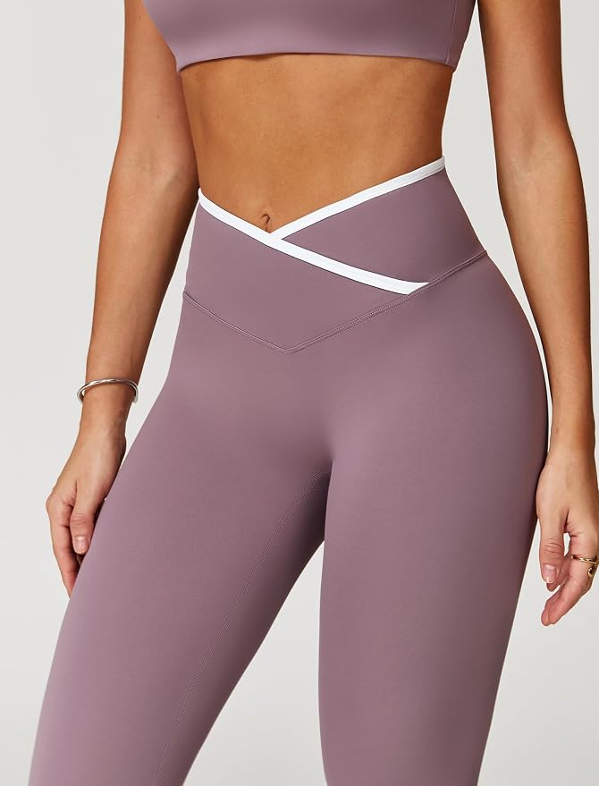 ABOCIW Workout Sets for Women 2 Piece Color Block Strappy Sports Bra High Waist Shorts Gym Yoga Pilates Outfits