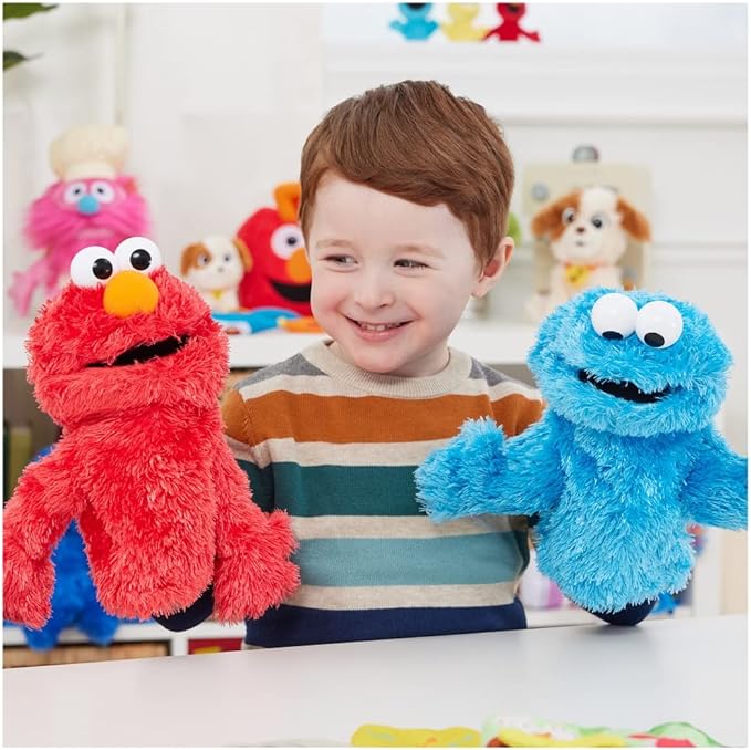 GUND Sesame Street Official Elmo Muppet Plush Hand Puppet, Premium Plush Toy for Ages 1 & Up, Red, 11”