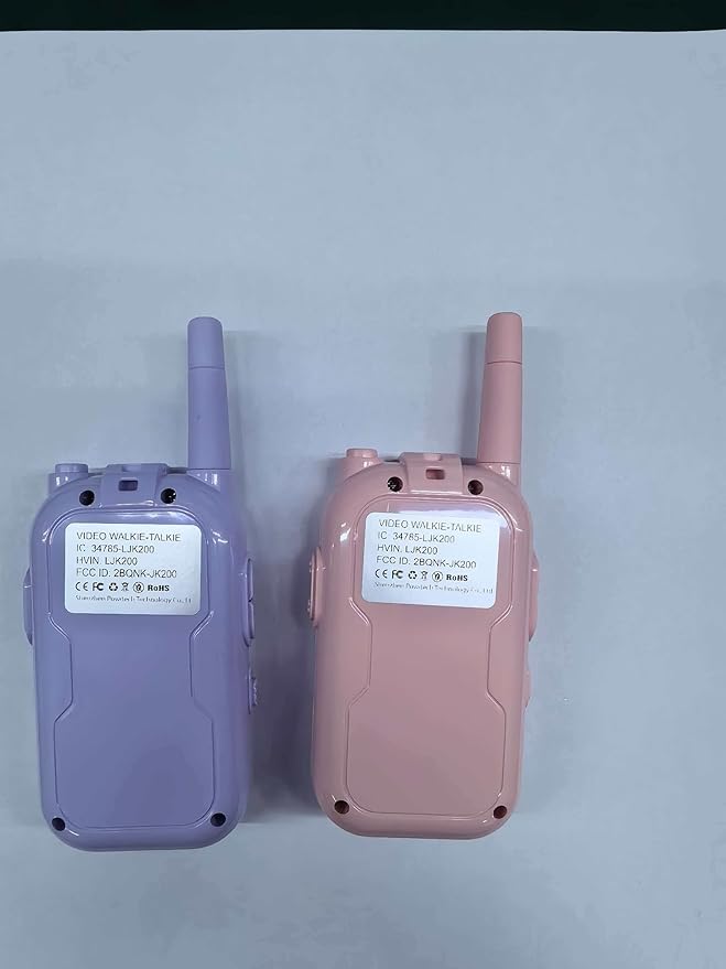 LEENK Video Walkie Talkies for Kids 2 Pack โ Rechargeable Video Intercom Handheld, Indoor & Outdoor Range, Easy Use for Ages 3-12, Eco ABS, Clear Voice & Long Distance Communication (Pink & Purple)