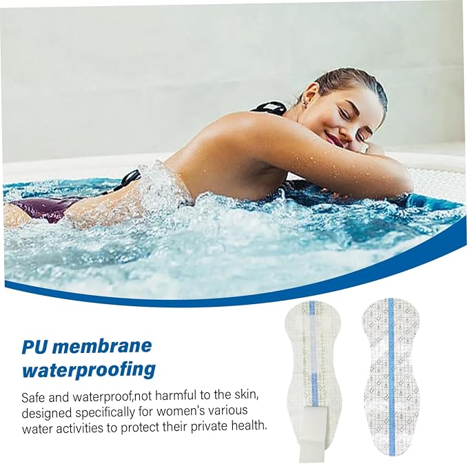 10Pcs Menstrual Pads for Swimming, Waterproof Thong Pads Panty Liners, Private Patches for Women Swimsuits and Lingerie Panty Liner/Barrier