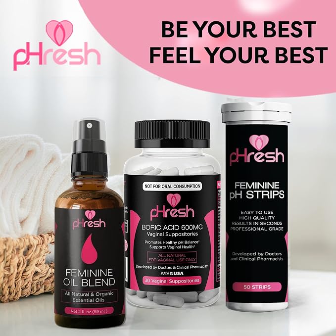 pHresh Feminine Spray - 100% All Natural Yoni Oil for Women - with Tea Tree, Lemongrass, Orange Essential Oils - 3.95 fl oz