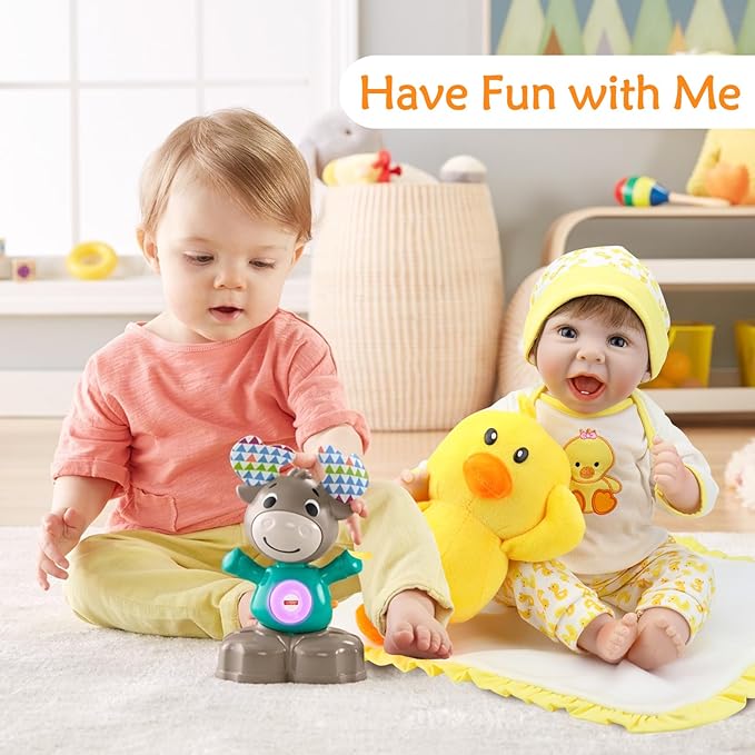 Aori Lifelike Reborn Baby Dolls Realistic 22 Inch Reborn Baby Doll with Yellow Outfit for Kids 3+