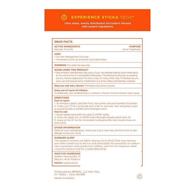 ZitSticka Extra Strength Killa Acne Microdart Patches for Face - OTC Acne Treatment with 2% Salicylic Acid - Fast Acting Microdarts for Deep, Early-Stage Zits & Blemish - 4 Count
