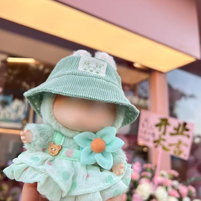 Designer Clothes for Dolls Accessories15cm /17cm Doll Clothing Set Replacement Pink Outfit 5Pcs Set (Pink Skirt + hat)