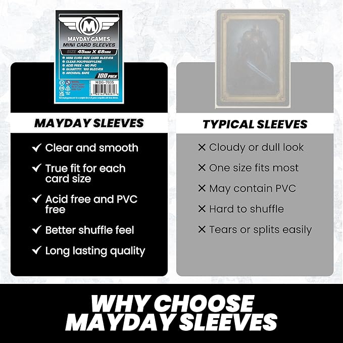 Mayday Games Mini Card Sleeve 45 MM X 68 MM pack of 100