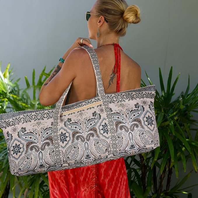 Yoga Mat Bag Yoga Mat Carrier with Shoes Compartment & Wet Pocket Pilates Bag with Zipper Pockets & Yoga Mat Holder Strap Yoga Bags and Carriers Fits All Your Stuff