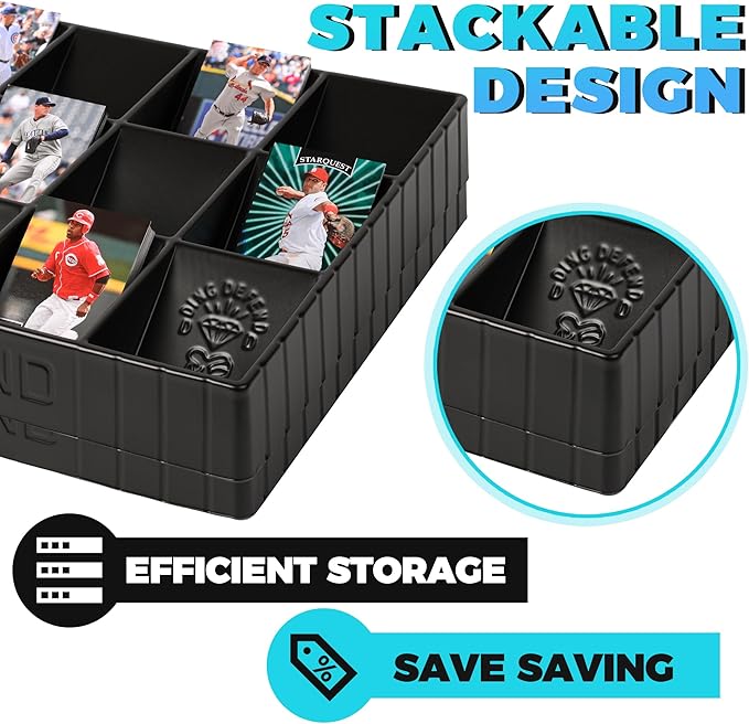 Storage Standard Card Sorting Tray - Stackable Trading Cards Organizer - 15-Compartment Tray Sorter for Organizing Raw, Sleeved or Toploaders - Includes Organization Insert Dividers