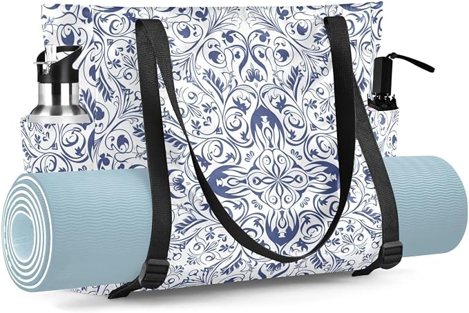 MCHIVER Yoga Bag for Women Men Large Yoga Mat Bag with Adjustable Strap Workout Bags Totes for Pilates Yoga Travel