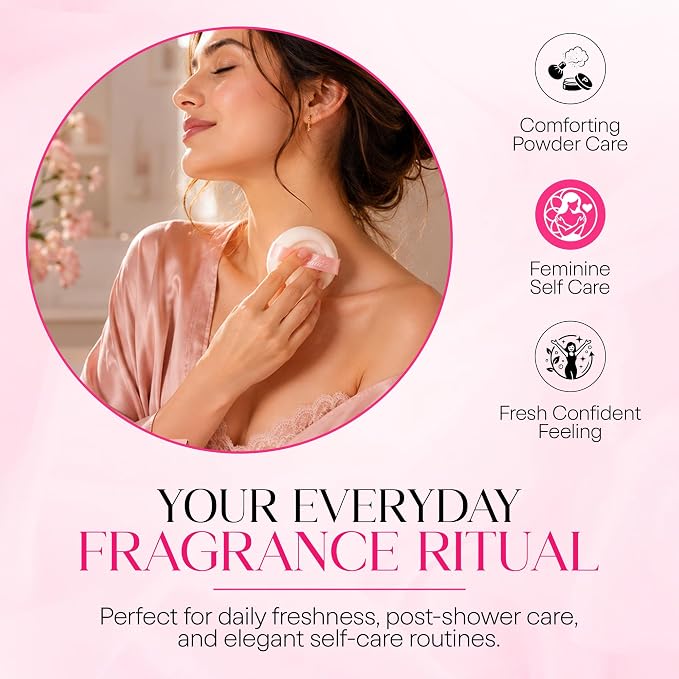 Esha Body Perfume Powder - Fragrance Body Dusting Powder for Women - Long Lasting Silky Lightweight Formula - Helps Absorb Moisture & Oil (Caribbean Sunrise)