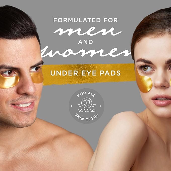 Under Eye Patches For Women – 24K Gold Eye Masks, 15 Pairs | Hyaluronic Acid | Reduces Puffiness, Dark Circles & Wrinkles | Vegan & Hydrating