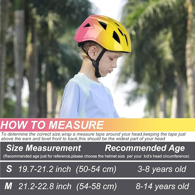 Kids Bike Helmet,2 Sizes Adjustable for Youth Child Boys & Girls Ages 3-5-8-14,Ventilation and Multi-Sport for Bicycle Skate