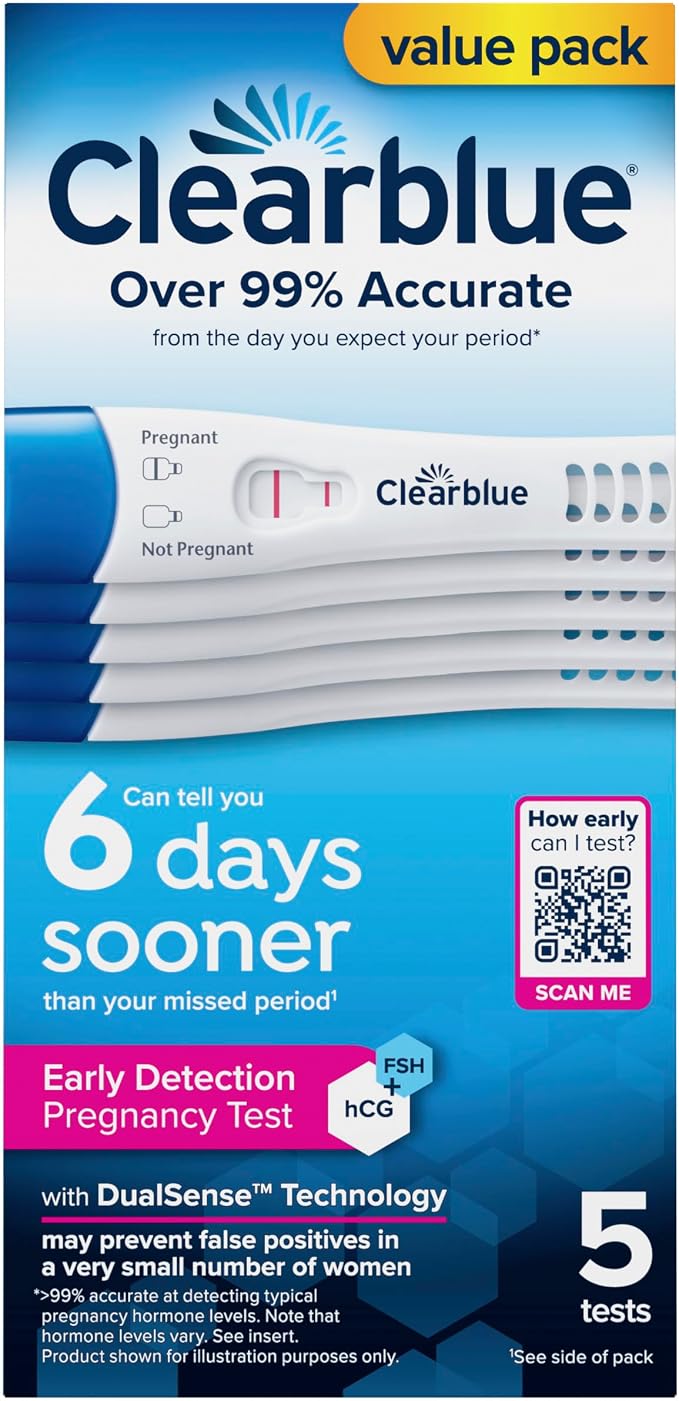 Clearblue Early Detection Pregnancy Test, 5 Ct