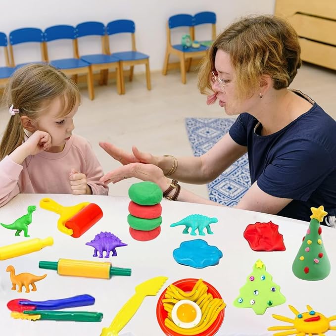 Unleash Creativity with 24 Pcs Play Dough Tools Sets Dough Accessories.Ideal as a Gift for Kids Aged 3-4-8 Years