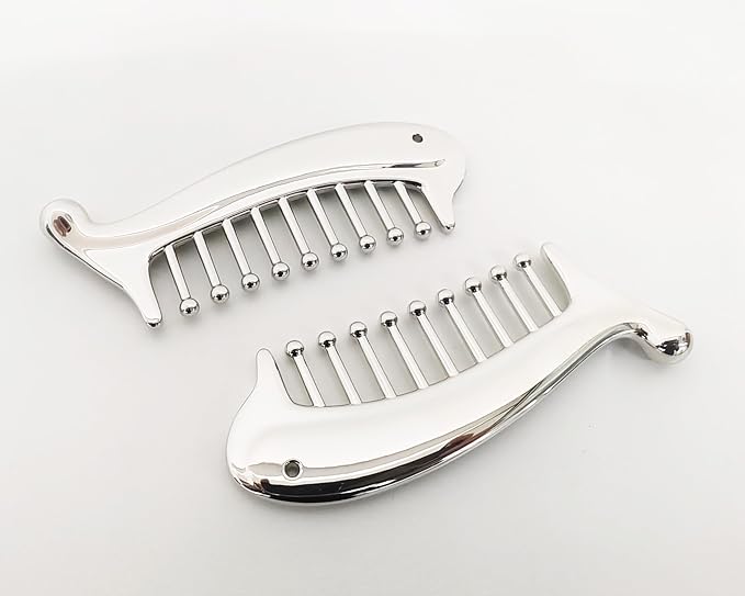 Manual Head Massager Scalp Comb,Protable Stainless Steel Gua Sha Facial Tool,Trigger Point Massager Tool for Foot Hand Back