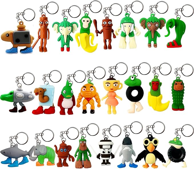 24PCS Brainrot Toys Italian Memes Keychain Tung Tung Tung Sahur Keychain Tralalero Tralala Toys Figurine Gift for Halloween Christmas Birthday