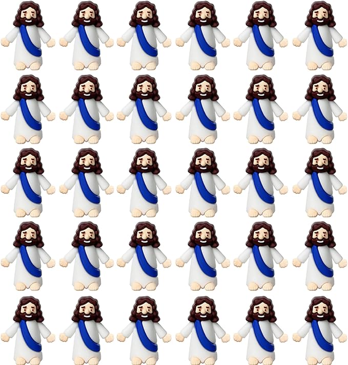 Mini Jesus Figures, Set of 30pcs Action Figures Little Jesus Figures, Tiny Jesus Figures to Hide and Seek Religious Gifts for Easter Egg Stuffers