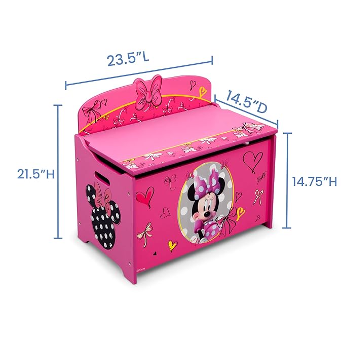 Delta Children Deluxe Toy Box, Disney Minnie Mouse
