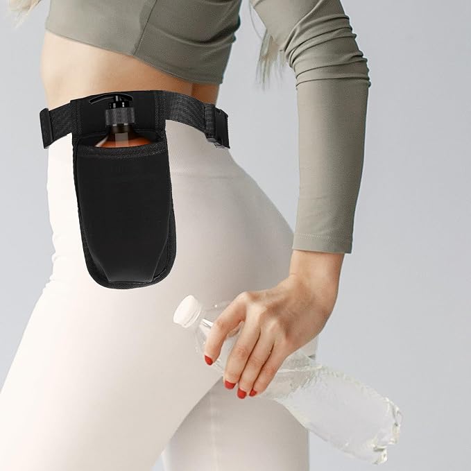 ElevateTech Massage Bottle Bag Lotion Oil Waist Holder Organizer Adjustable Durable Black Portable Storage Pouch Belt Hanging Easy Access Accessories Gifts 1Pcs