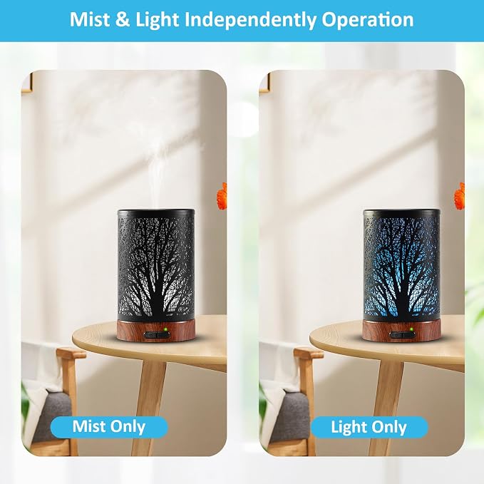 Oil Diffuser & Essential Oils Set - Oil Diffuser 150ml with 6 Essential Oils Set, Aromatherapy Cool Mist Oil Diffusers for Essential Oils, Auto Shut-Off,7 Colors Night Light,Gifts for Mom