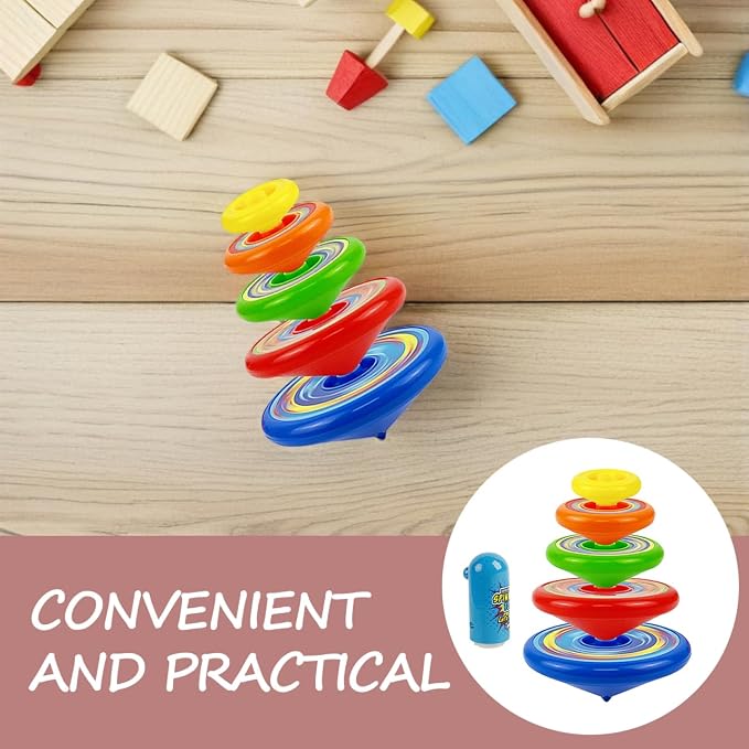 Toddmomy 1 Set Stackable Spinning Tops, Spinning Tops for Kids Educational and Interactive Learning's Stack Toys