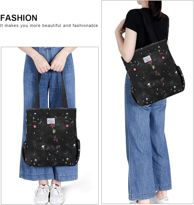 KAMO Floral Tote Bag - Waterproof Lightweight Handbags Travel Shoulder Bag for Hiking Yoga Gym Swimming Travel Beach