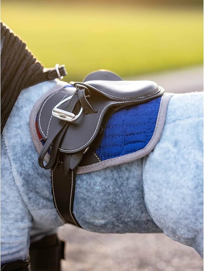LeMieux Toy Pony Jump Saddle Pad for Toy Pony - Soft Suede & Cotton Lining - Suitable for Ages 3 Years + - Gift for Kids - Benetton Blue