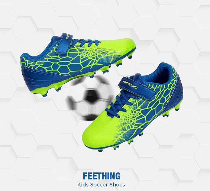 Kids Soccer Cleats for Boys Girls Soccer Shoes Firm Ground Youth Lightweight Athletic Training Football Cleats for Little/Big Kid