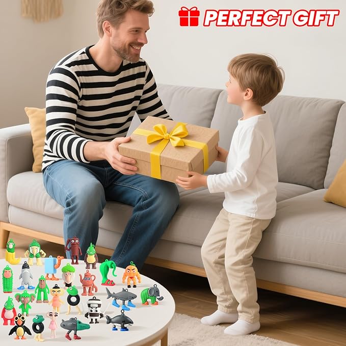 24 Pcs Italian Brainrot Blind Box Toy Set - Includes Trading Cards & Keychains,Tralalero Tralala Action Figure,Tung Tung Tung Sahur Doll