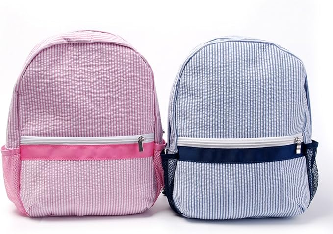 Toddler Backpack, Seersucker Preppy Backpack, Classic Cute Kids School Bookbag Preschool Kindergarten Children Bag