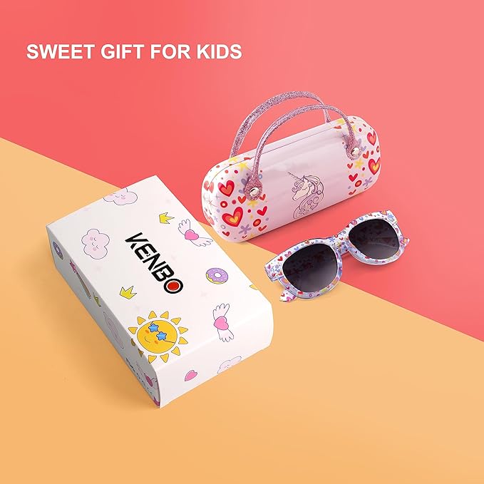 KENBO Kids Sunglasses for Girls UV Protection Toddler Sunglasses