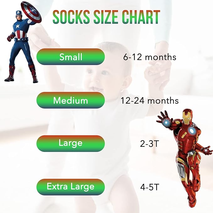 Marvel Spiderman Grip Socks, 10 Pack, Toddler Boys, Ankle Length, Multicolor, Small