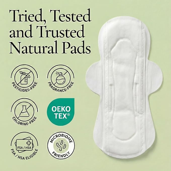 Postpartum Pads XXL Overnight 16.5" 17x Drier Than Organic Cotton | 17x drier than organic cotton, pH 4.5 for sensitive skin. Plant-based PLA Bio-Silk, unscented, C-section & heavy flow, 28ct