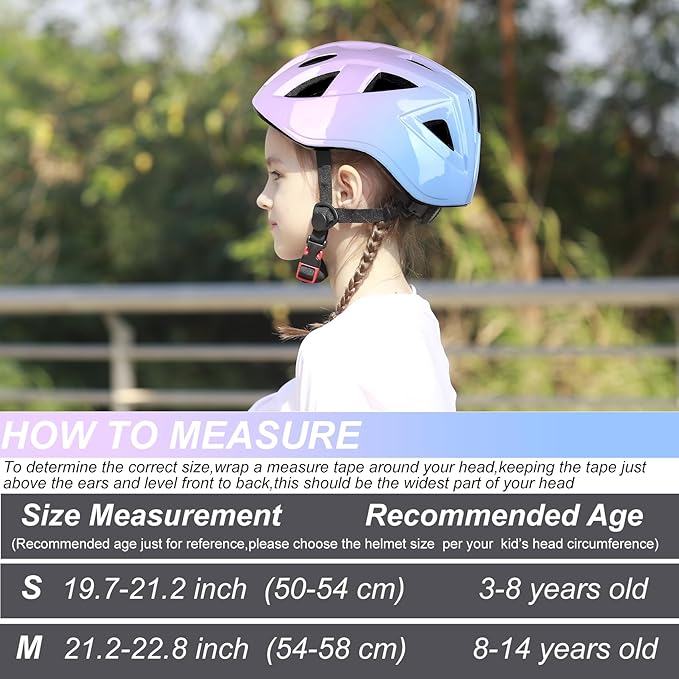 Kids Bike Helmet,2 Sizes Adjustable for Youth Child Boys & Girls Ages 3-5-8-14,Ventilation and Multi-Sport for Bicycle Skate