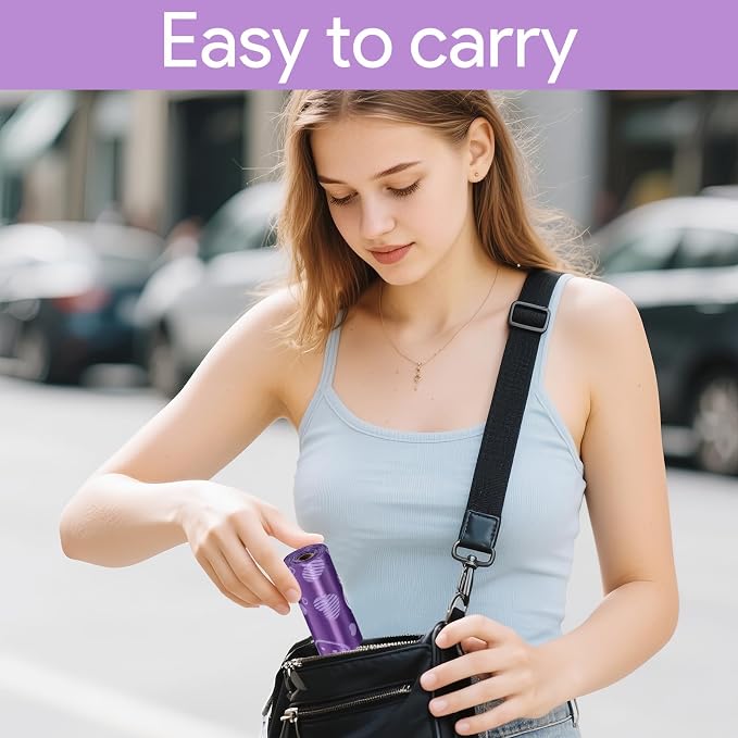 150PCS Sanitary Napkin Disposal Bags,Scented Disposable Period Bag,Personal Care Tampon Disposal Bags,Mini Sanitary Bag for Feminine Products(Purple)