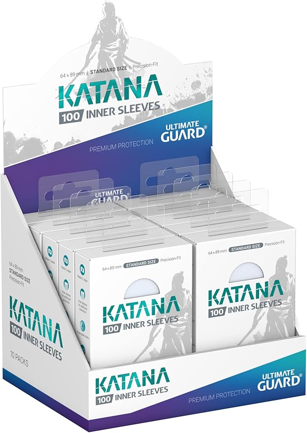 Ultimate Guard Katana Inner Card Sleeves, 100 Standard Size TCG Sleeves, 64 x 89mm, Clear, Tournament Sleeves, No PVC & Acid-Free, Optimal Double-Sleeving