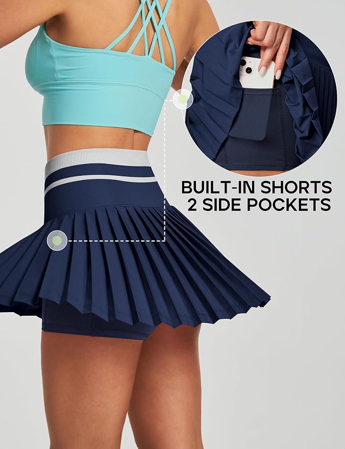 Pleated Tennis Skirt with Pockets for Women Tennis Skort for Woman High Waisted Golf Skirts Athletic Skirt