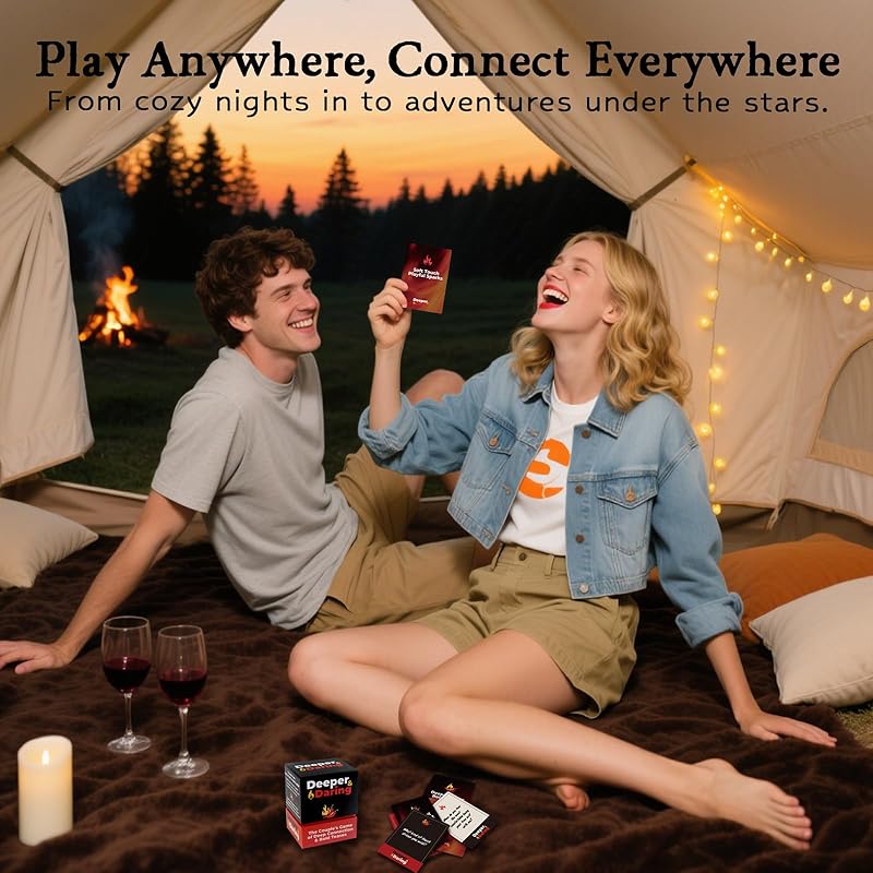 Deeper & Daring Couples Games – Couples Card Game for Date Night, 150 Deep Questions & Dares for Your Partner, Couple Gifts, Spicy & Romantic Anniversary or Valentine's Gifts for Her Him