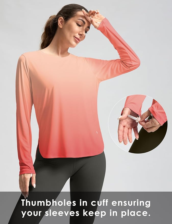 Women's Sun Shirts UPF 50+ Long Sleeve UV Protection Shirt Lightweight Quick Dry Workout Hiking Tops for Women